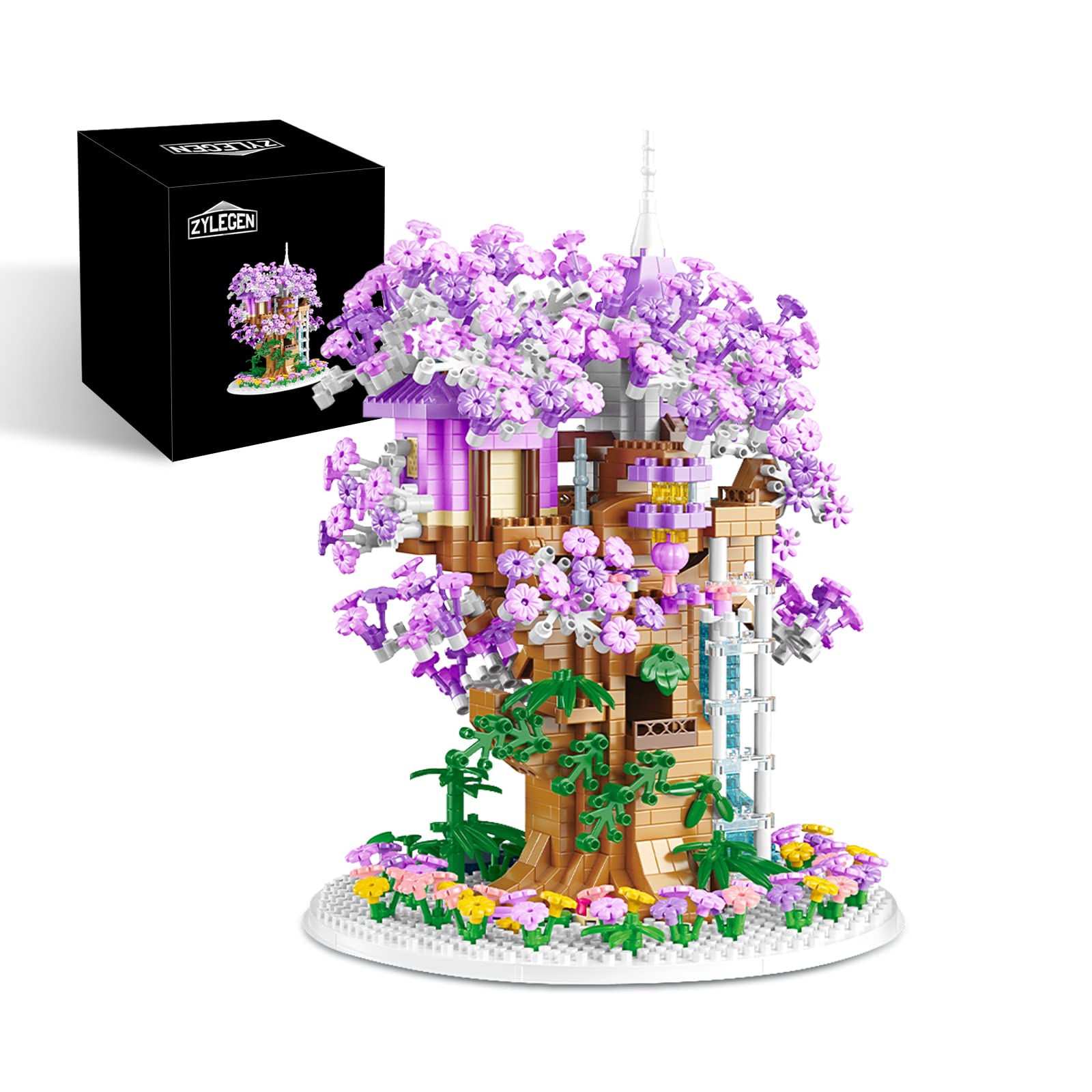 Amazon.com: ZYLEGEN Cherry Blossom Tree House Building Kit with